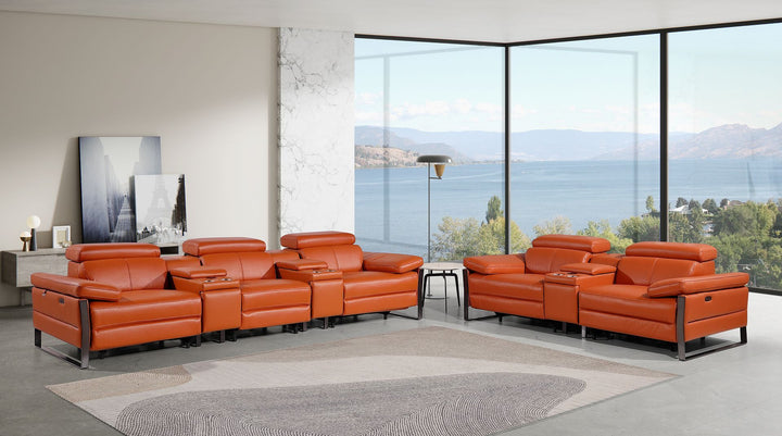 1246 - Modular Power Reclining Dual Console Sofa And Console Loveseat Set With Power Headrests