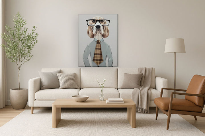 Dapper Hound Boss - 30" x 40" Framed Wall Art