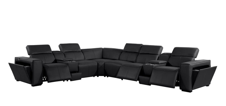 1224 - 8-Piece L-Shaped Sectional Sofa In With 3 Power Recliners &amp; Power Headrests