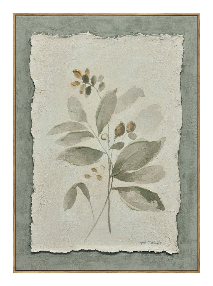 Muted Herb Study - 20" x 28" Framed Wall Art - Green