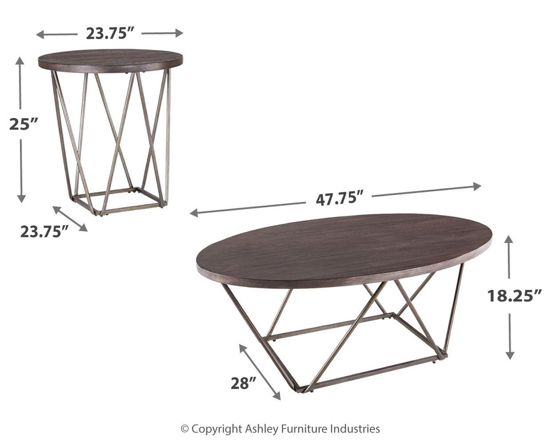 Neimhurst - Dark Brown - Occasional Table Set (Set of 3)