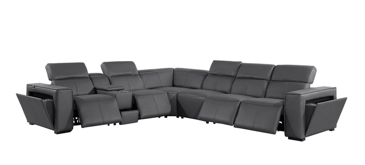 1224 - 7-Piece L-Shaped Sectional Sofa In With 4 Power Recliners &amp; Power Headrests