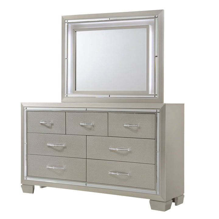 Platinum - Dresser & Mirror Set - Сhampagne