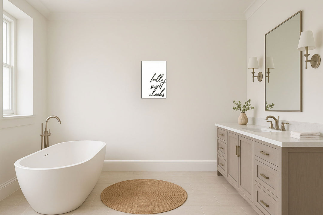 "Charming Greeting" Canvas In Frame - Black / White