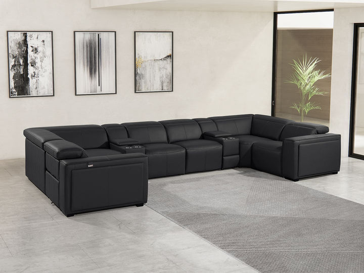 1224 - 8-Piece U-Shaped Sectional Sofa In With 2 Power Recliners & Power Headrests