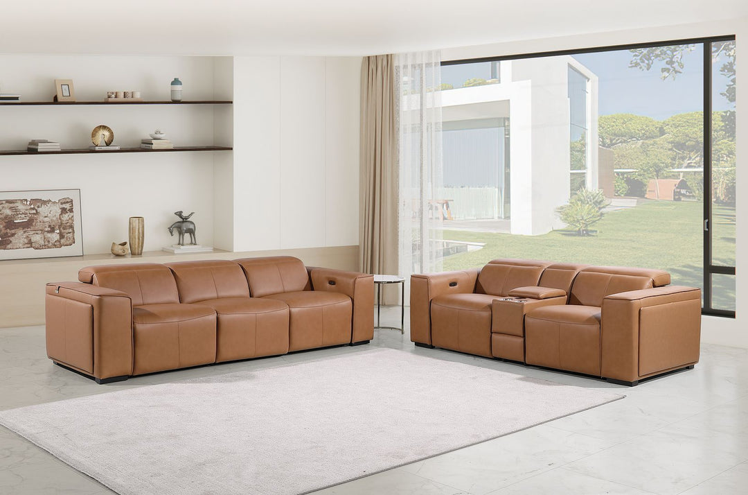 1224 - 6-Piece Modular Power Reclining Sofa And Console Loveseat Set In With 5 Power Recliners & Power Headrests