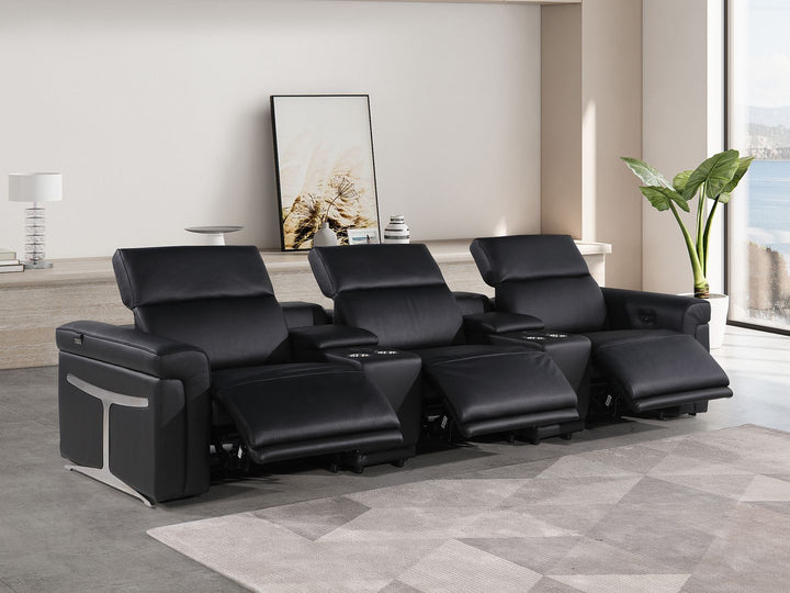 1126 - 5-Piece Modular Power Reclining Sofa In With 3 Power Recliners &amp; Power Headrests