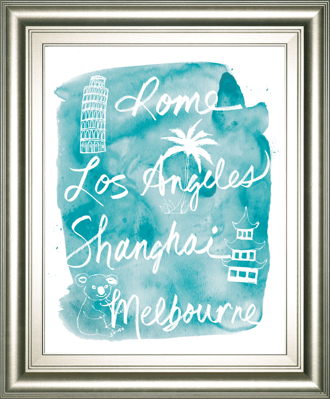 Sightseeing Il By Lottie Fontaine - Framed Print Wall Art - Blue