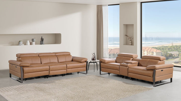 1246 - Modular Power Triple Reclining Sofa And Console Loveseat Set With Power Headrests