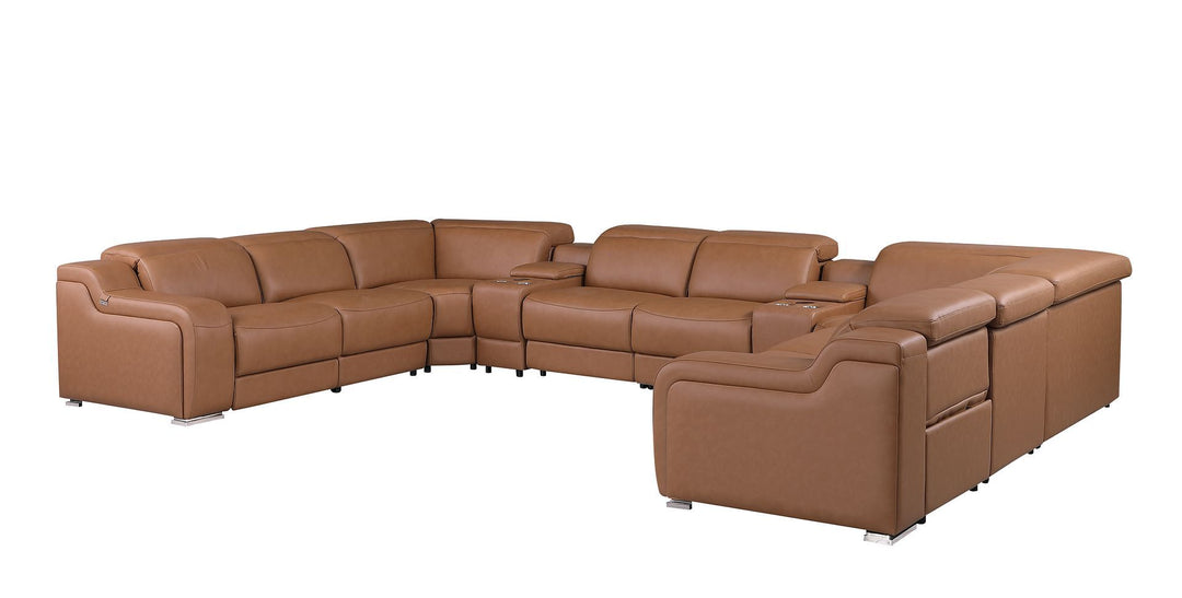 1116 - 10-Piece U-Shaped Sectional Sofa In With 4 Power Recliners &amp; Power Headrests