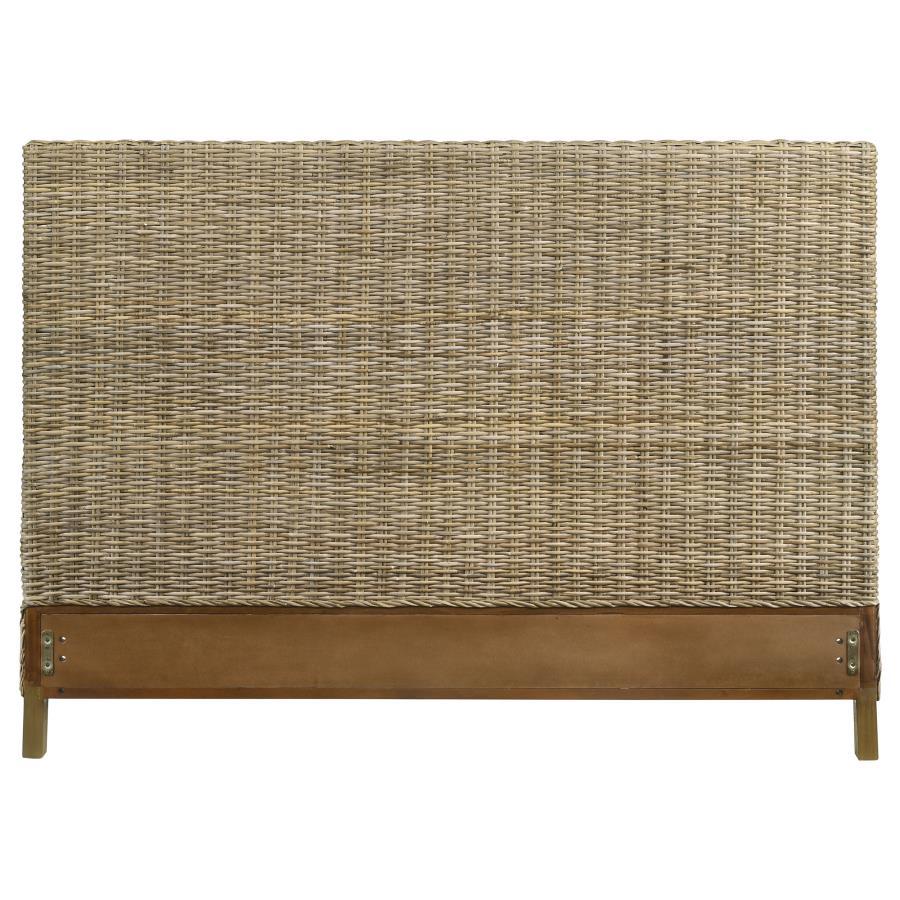 Zyla - Woven Rattan California King Panel Headboard - Kubu Gray