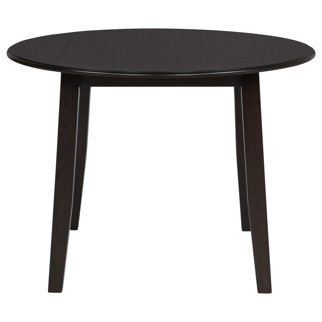 Catley 5-piece Round Drop Leaf Dining Table Set Dark Coffee