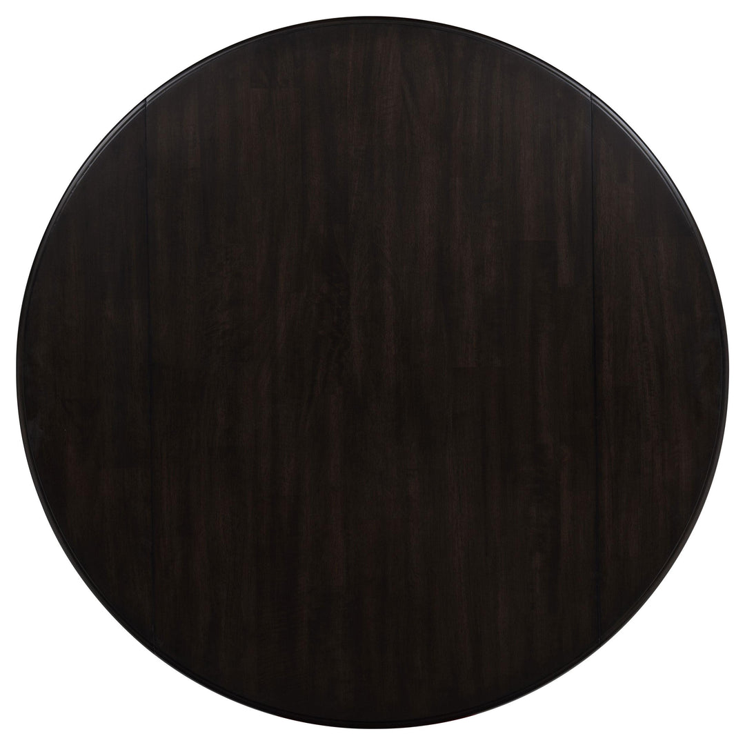 Catley 5-piece Round Drop Leaf Dining Table Set Dark Coffee