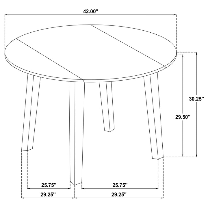 Catley 5-piece Round Drop Leaf Dining Table Set Dark Coffee