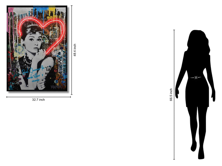 Radiant Muse Heart - 33" x 48" Framed Wall Art