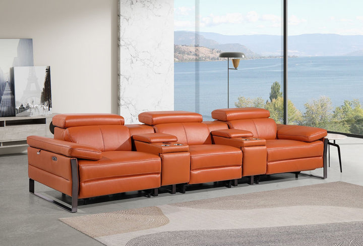 1246 - Modular Power Triple Reclining Dual Console Sofa With Power Reclining Headrests