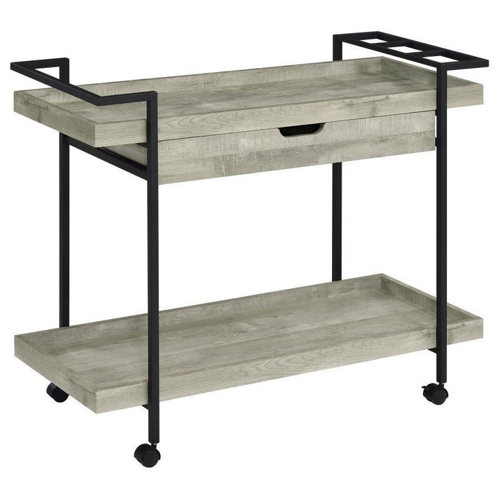 Ventura - 1-Drawer Engineered Wood Bar Cart - Gray Driftwood