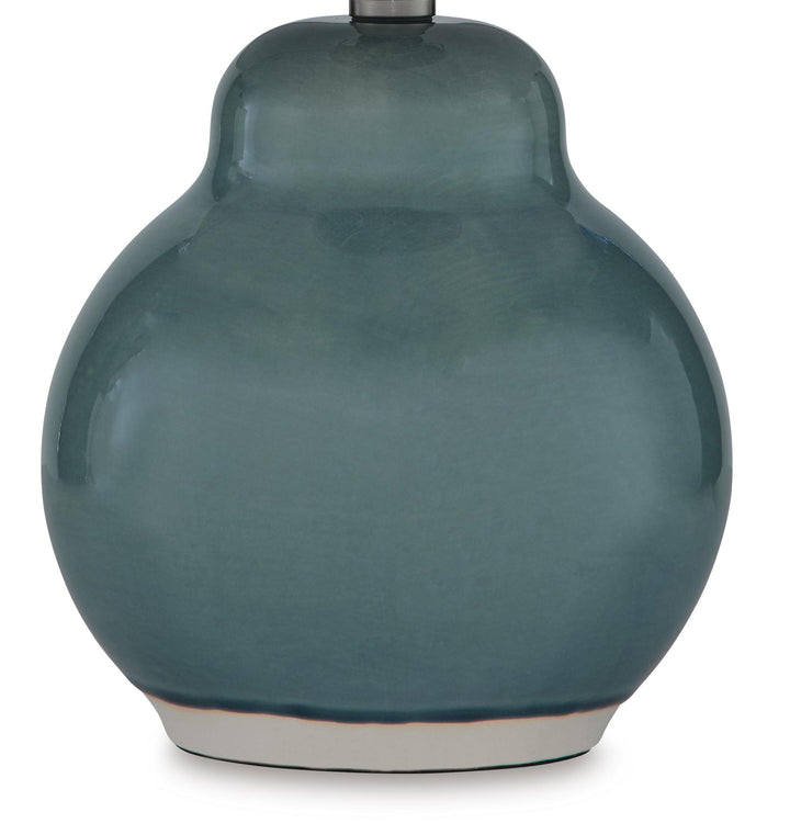 Byronburg - Ceramic Table Lamp - Blue / Beige