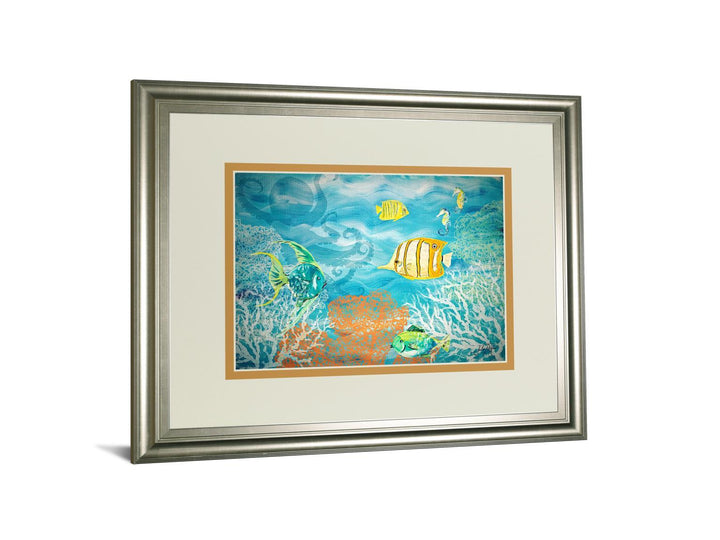 Under The Sea By Julie Derice - Framed Print Wall Art - Blue