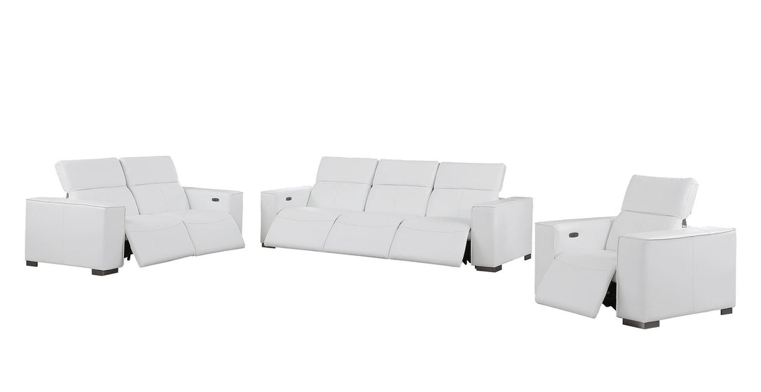 1208 - Leather Reclining Set (Sofa, Loveseat &amp; Chair With 6 Power Recliners)