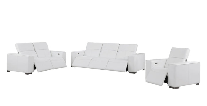 1208 - Leather Reclining Set (Sofa, Loveseat &amp; Chair With 6 Power Recliners)