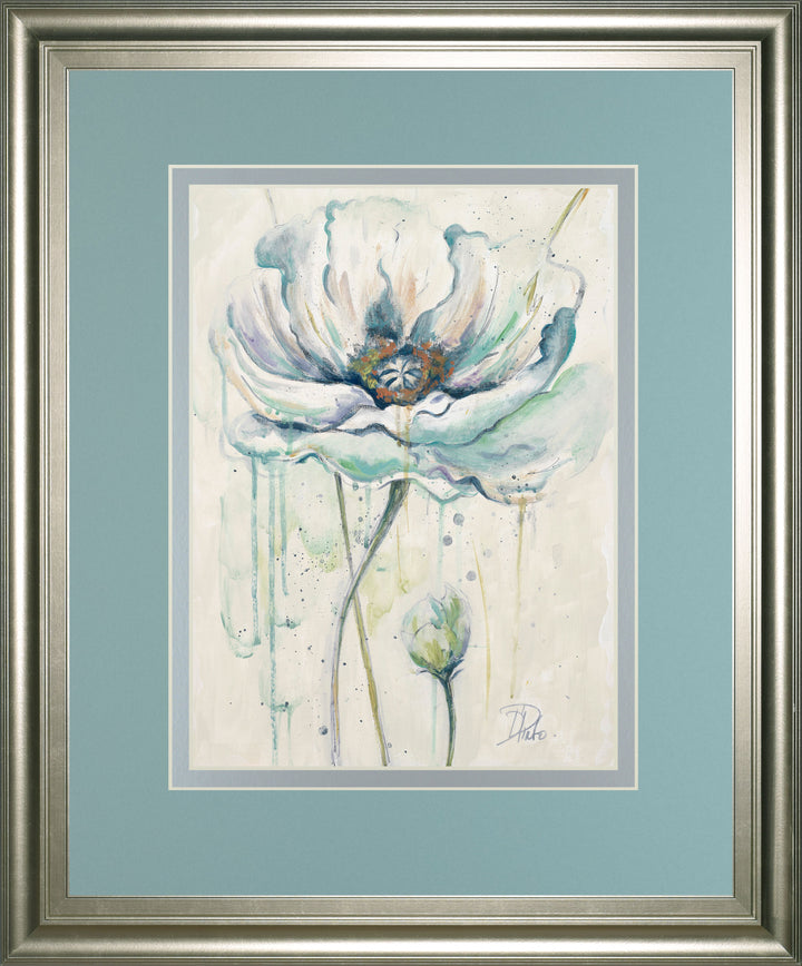 Fresh Poppies Il By Patricia Pinto - Framed Print Wall Art - Blue