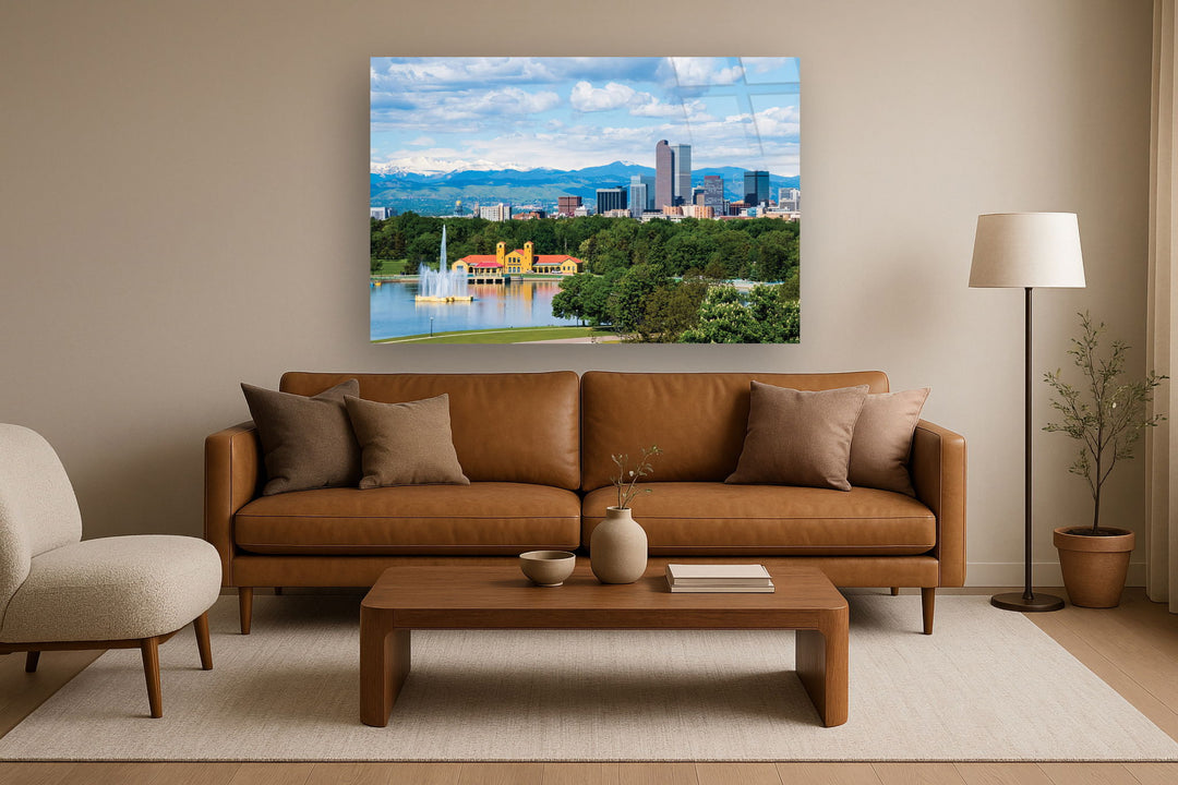 Temp Glass With Foil - Denver Skyline - Blue