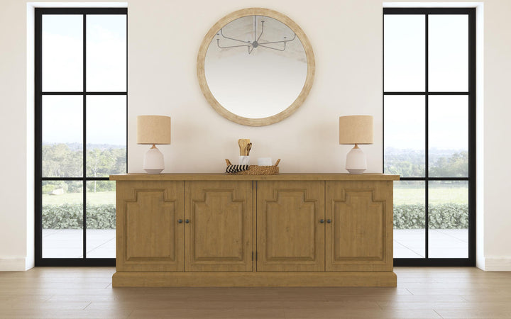 Florence 4-door Dining Sideboard Buffet Cabinet Rustic Honey