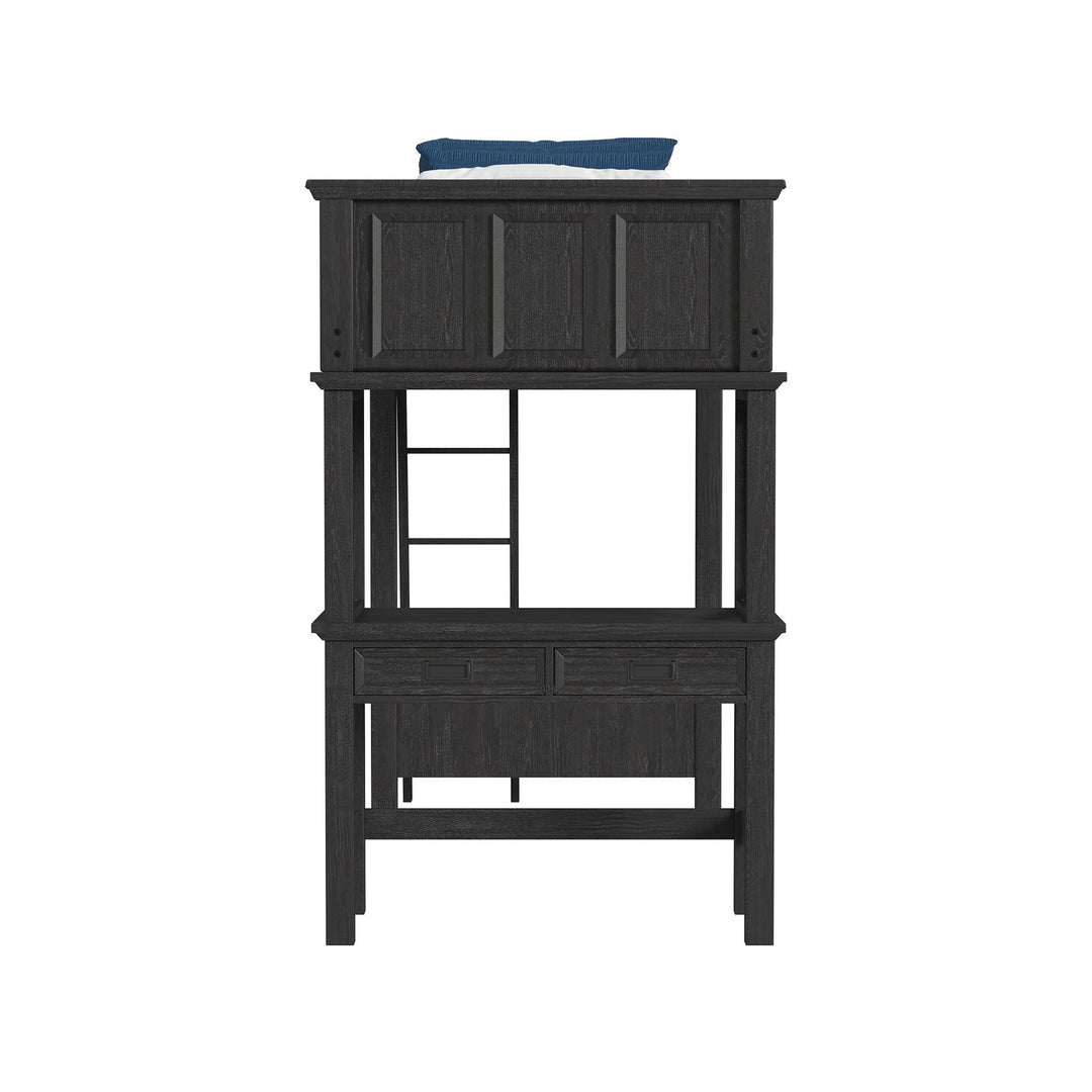 Hampton Kids - Loft Bed With Ladder And Desk With Speaker