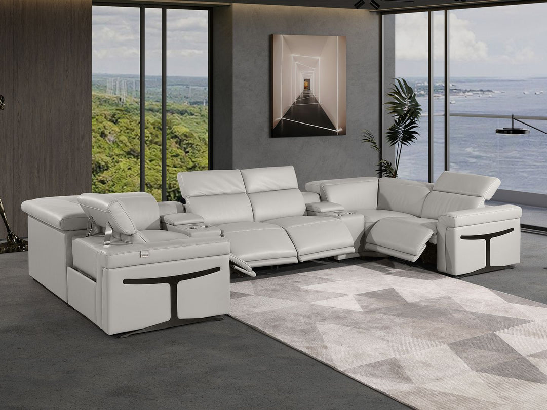 1126 - 8-Piece U-Shaped Sectional Sofa In With 4 Power Recliners &amp; Power Headrest
