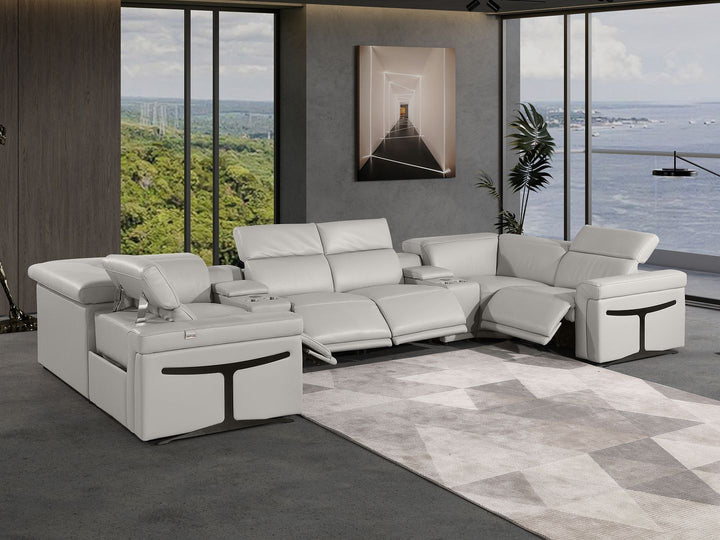 1126 - 8-Piece U-Shaped Sectional Sofa In With 4 Power Recliners &amp; Power Headrest