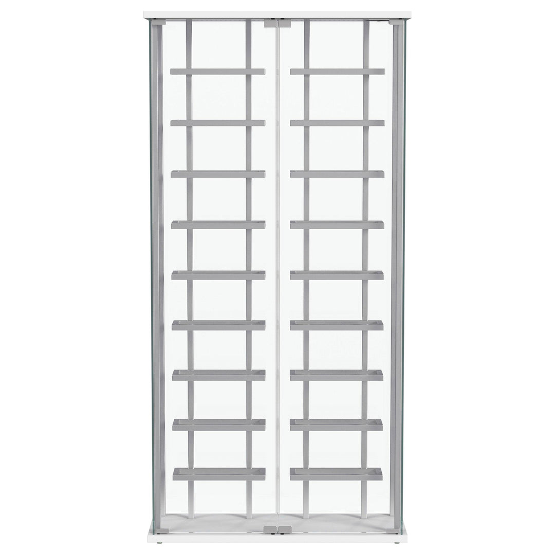 Montara Tempered Glass Wine Storage LED Curio Cabinet Chrome