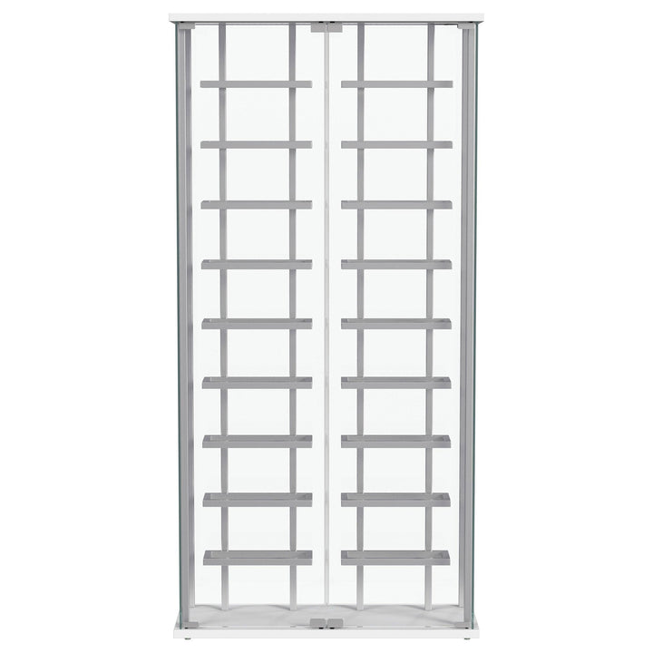 Montara Tempered Glass Wine Storage LED Curio Cabinet Chrome