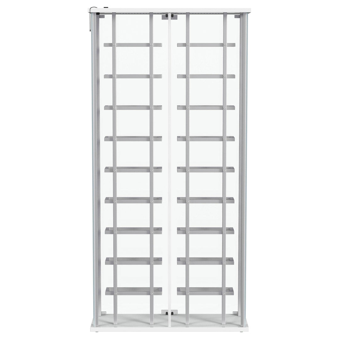 Montara Tempered Glass Wine Storage LED Curio Cabinet Chrome