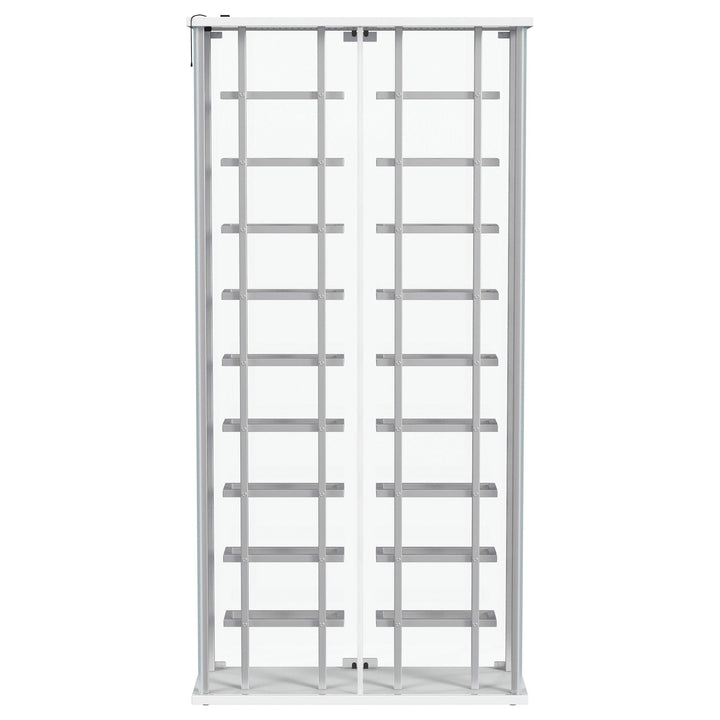 Montara Tempered Glass Wine Storage LED Curio Cabinet Chrome