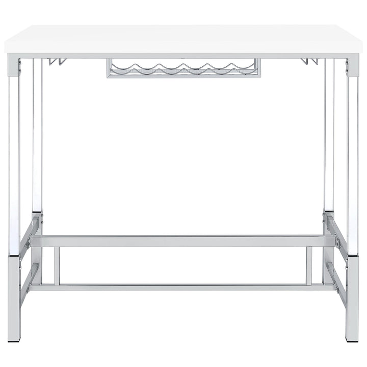 Norcrest 47-inch Acrylic Leg Bar Table White High Gloss