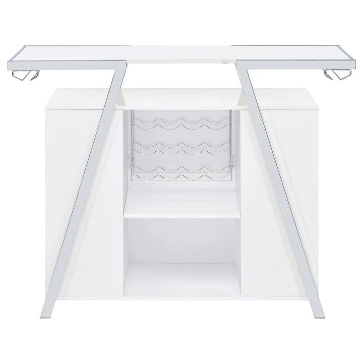 Araceli Freestanding LED Home Bar Cabinet White High Gloss