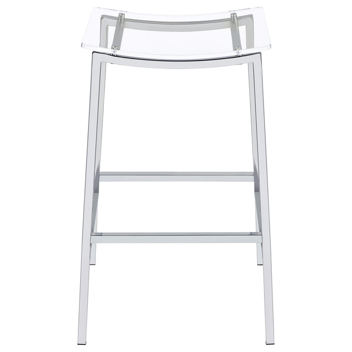 Jovani Acrylic Backless Bar Stool Chrome (Set of 2)