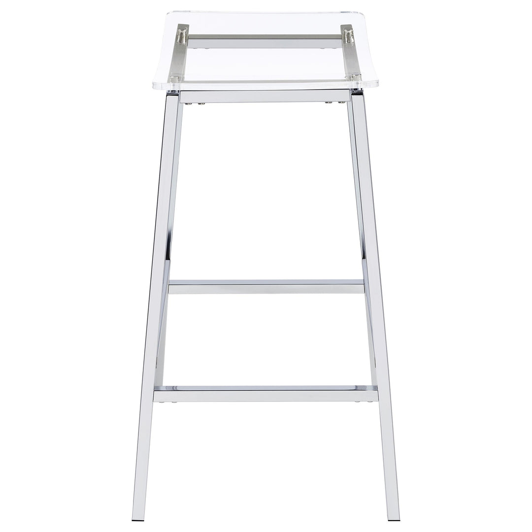 Jovani Acrylic Backless Bar Stool Chrome (Set of 2)