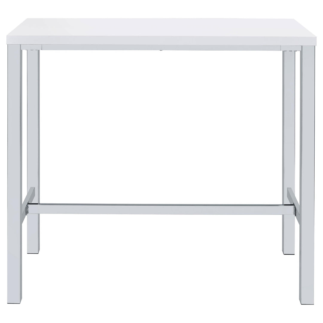 Natividad 5-piece Pub Height Bar Table Set White High Gloss