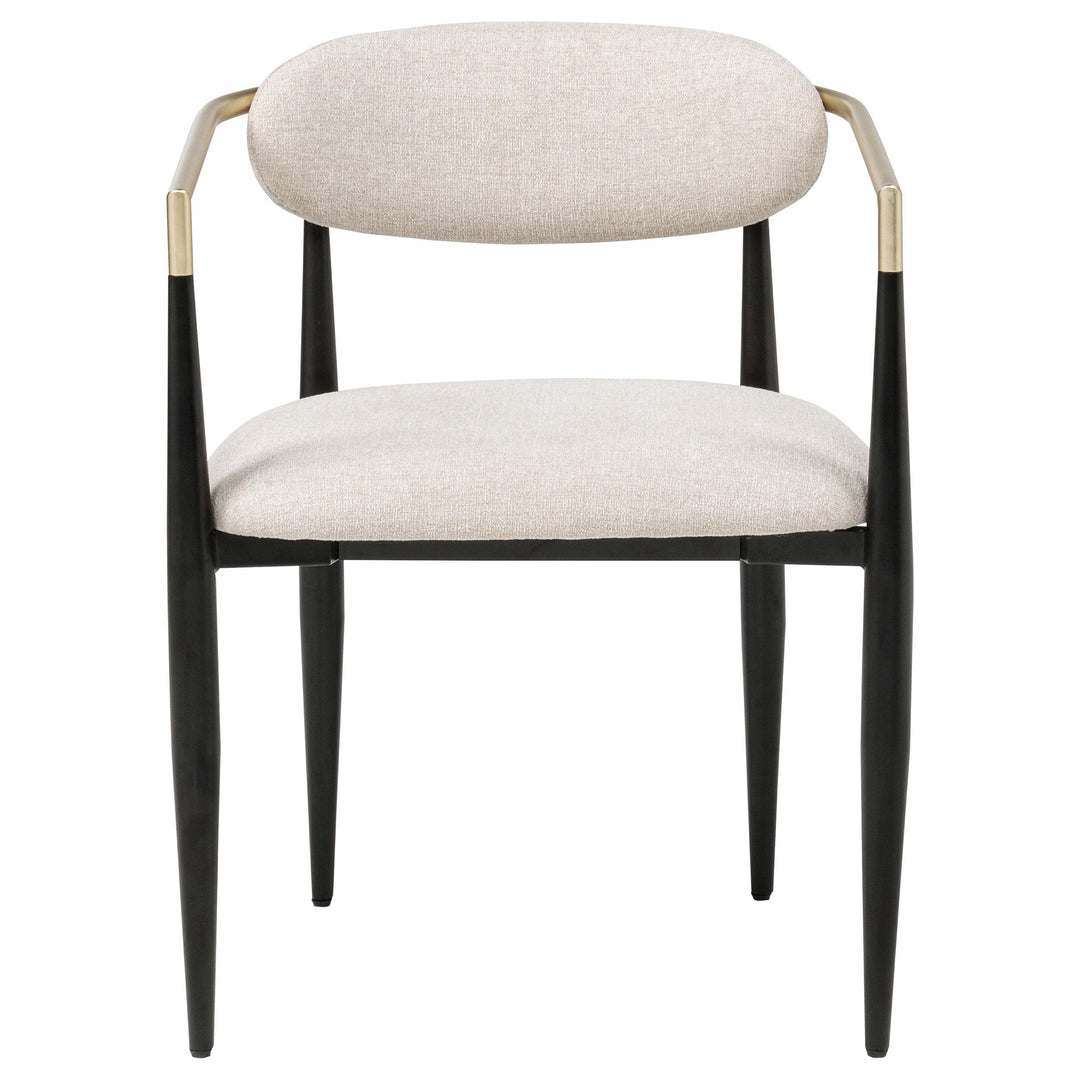 Bradbury Fabric Upholstered Dining Arm Chair Beige (Set of 2)
