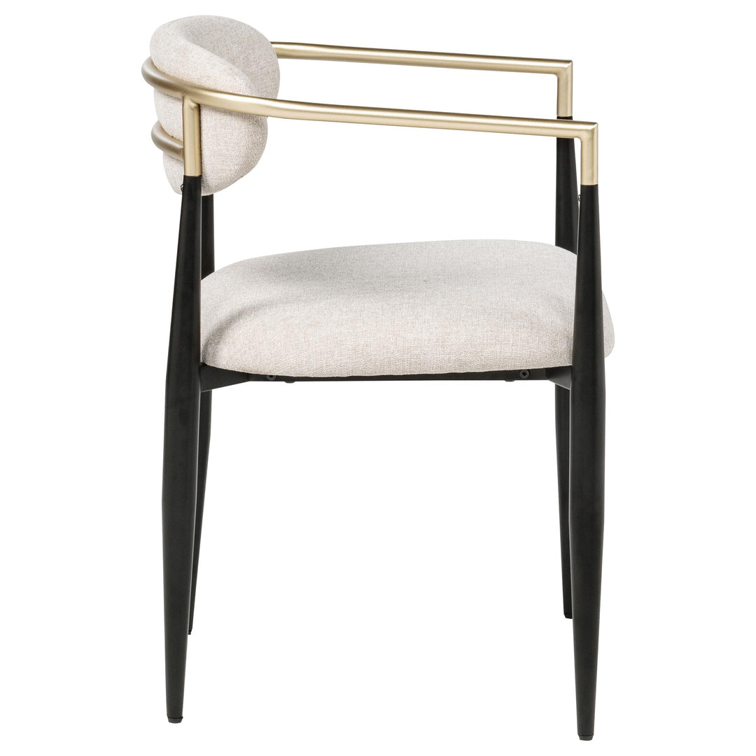 Bradbury Fabric Upholstered Dining Arm Chair Beige (Set of 2)