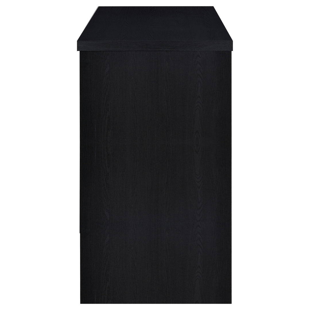 Topanga Engineered Wood Freestanding Home Bar Black