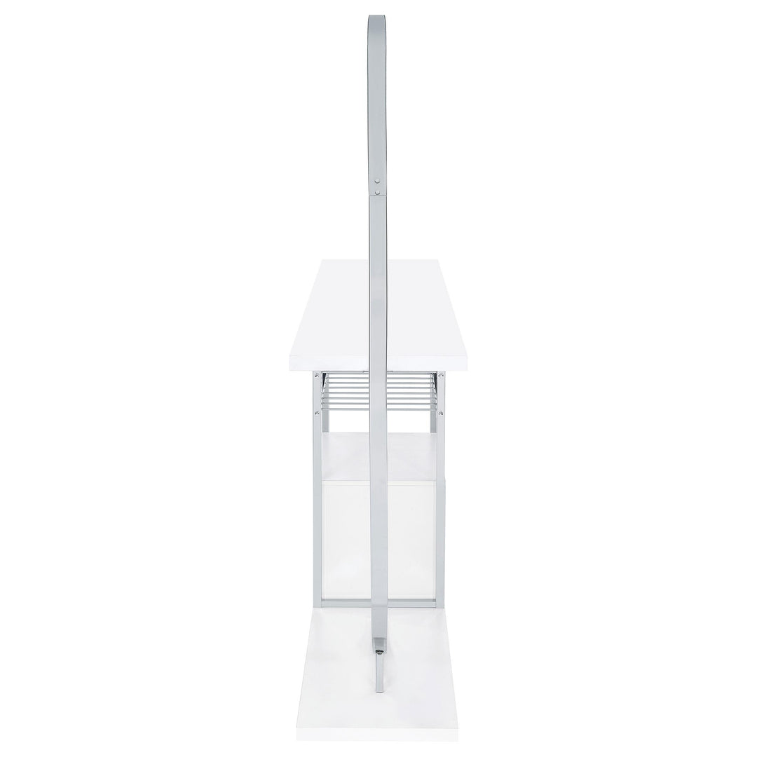 Risley 2-door Circular LED Wine Cabinet White High Gloss