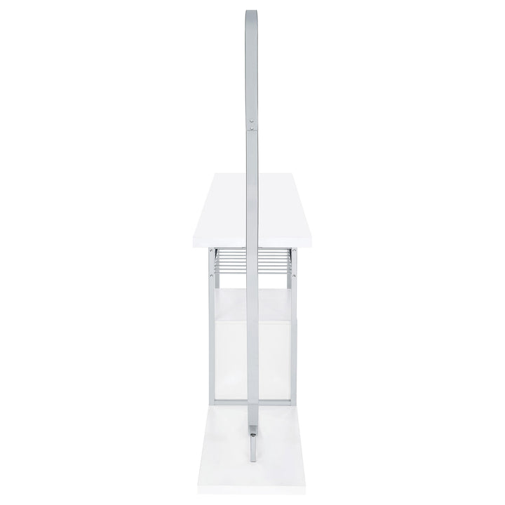 Risley 2-door Circular LED Wine Cabinet White High Gloss