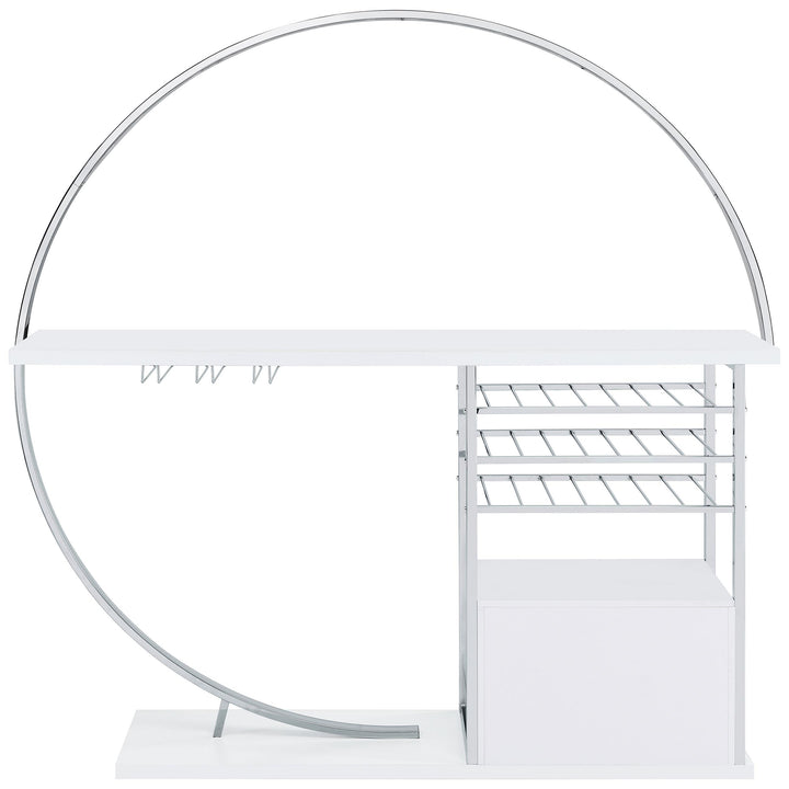 Risley 2-door Circular LED Wine Cabinet White High Gloss
