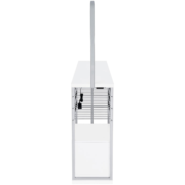 Risley 2-door Circular LED Wine Cabinet White High Gloss
