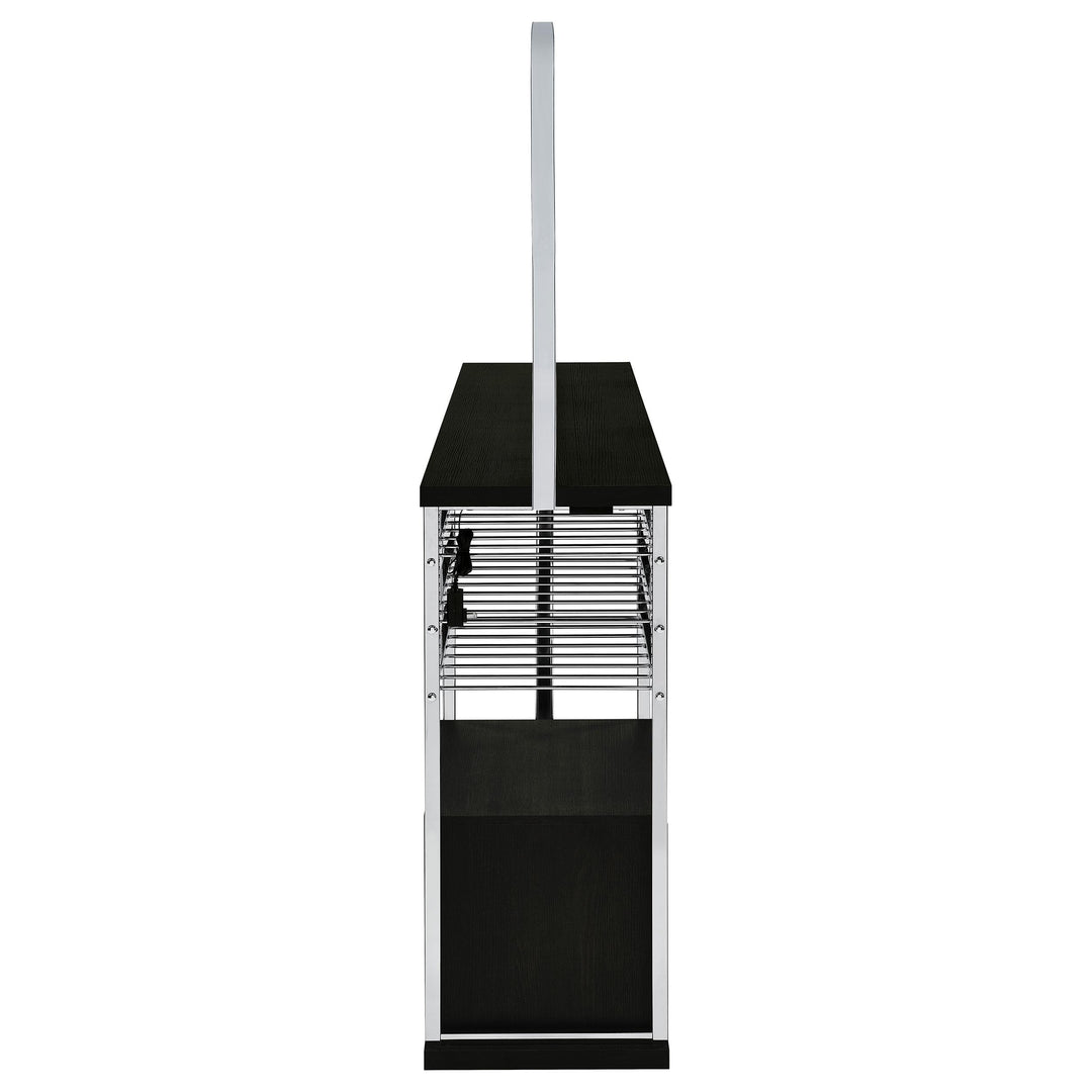 Risley 2-door Circular LED Wine Cabinet Dark Charcoal