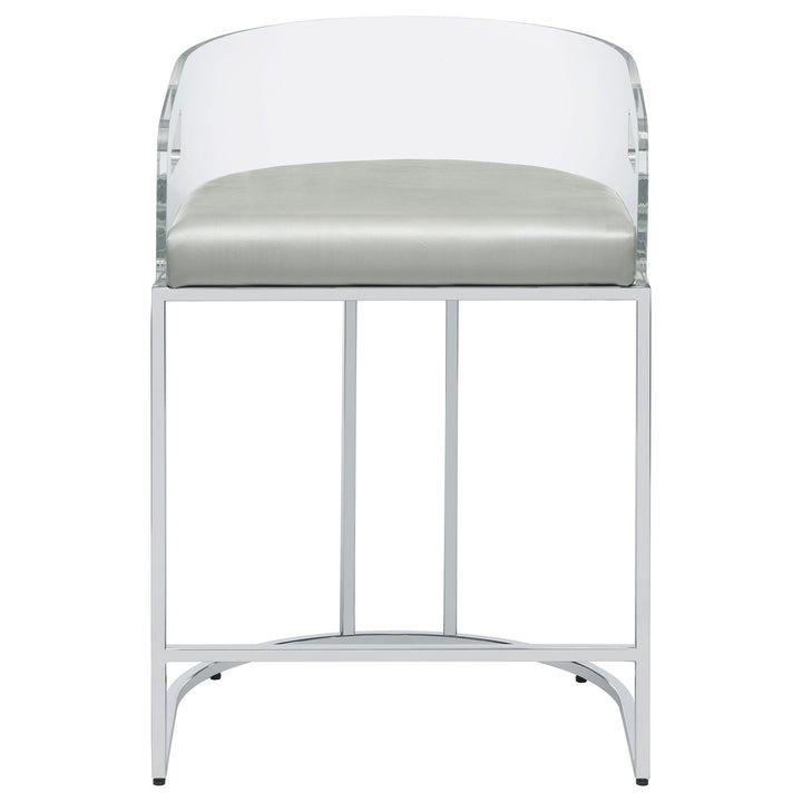 Thermosolis Clear Acrylic Counter Chair Chrome (Set of 2)
