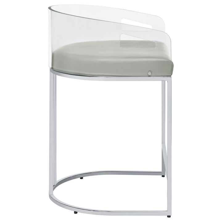 Thermosolis Clear Acrylic Counter Chair Chrome (Set of 2)